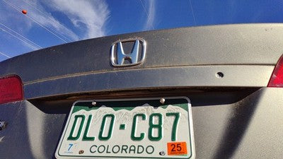 08 Honda Civic License Plate Trim Surround Panel Tail Trunk Sedan Gy Galaxy Gray