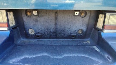 88-97 Cutlass Cierra License Plate Trim Surround Panel Tail Trunk Finish Blue