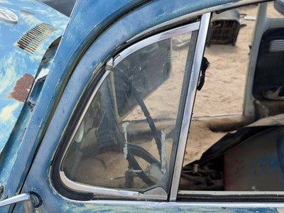 65-77 Super Beetle Driver Left Front Vent Window Small Door Glass With Frame Oem