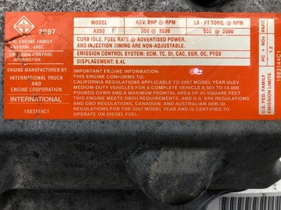 2008 Ford F250 Driver Left Upper Valve Cover OEM 6.4L Powerstroke 1848318C2