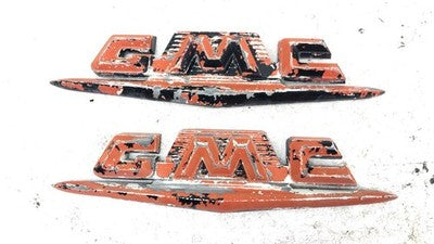 1958 Chevy Gmc 300 Full Size Fender Emblems Badges Pair Set Oem 2362154