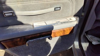 85 Grand Marquis Driver Left Rear Door Trim Panel With Switches Back Gray