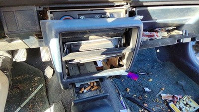 1988-1989 Honda Civic Trim Bezel Around Radio Surround Dash Panel Oem Blue Sedan