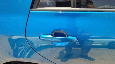 09-13 Toyota Corolla Passenger Right Rear Outside Door Handle Oem Back Blue 8T7