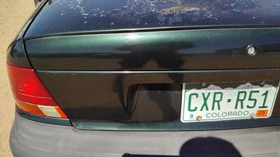1996-99 Saturn Sl1 License Plate Trim Surround Panel Oem Tail Trunk Finish Green