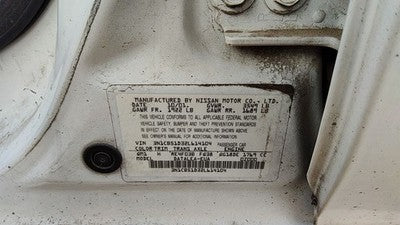 2002 Nissan Sentra Driver Left Rear Brake Backing Plate Assembly Oem 1.8L Gxe