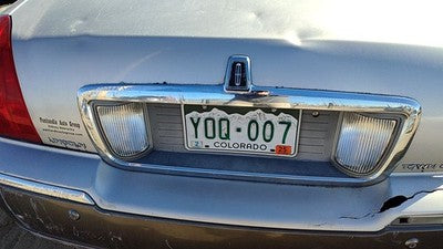 03-11 Town Car License Plate Trim Surround Panel Tail Trunk Finish Silver