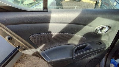 14-19 Versa Driver Left Rear Door Trim Panel With Switches Back Charcoal G
