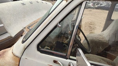 71-77 Van B200 Driver Left Front Vent Window Small Door Glass With Frame Oem