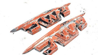 1958 Chevy Gmc 300 Full Size Fender Emblems Badges Pair Set Oem 2362154
