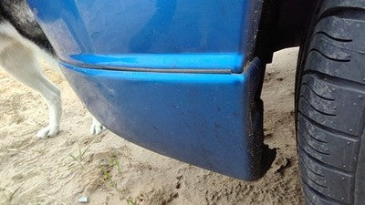 05 Mazda 3 Passenger Right Rear Corner Moulding On Rear Bumper 27B Winning Blue