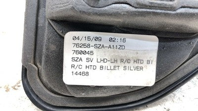 2009-2015 Honda Pilot Driver Left Side Mirror Door Mounted Oem Power Silver Si