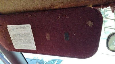 1987 Olds Ciera Driver Left Sun Visor Oem Red