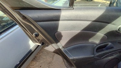14-19 Versa Driver Left Rear Door Trim Panel With Switches Back Charcoal G