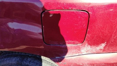 2003-2006 Mitsubishi Outlander Fuel Tank Door With Hinge Gas Lid Oem Filler Red