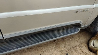 03 Lincoln Aviator Passenger Right Front Moulding From Door Trim Strip Silver Jp