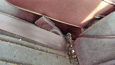 1987 Olds Ciera Driver Left Front Seat Belt Buckle Receiver Oem Red