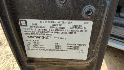 99-06 Gmc Sierra 2500 Driver Left Front Power Window Regulator With Motor Oem