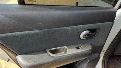 10-11 Versa Driver Left Rear Door Trim Panel With Switches Back Charcoal G
