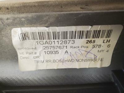 RH 2004 SRX Passenger Right Rear Back Inside Door Trim Panel OEM tan
