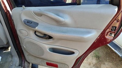 97-99 Expedition Passenger Right Rear Inside Door Trim Panel Switches Back Gray