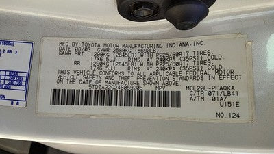 2004-2006 Toyota Sienna Upper Intake Manifold Oem 3.3L 171090A070