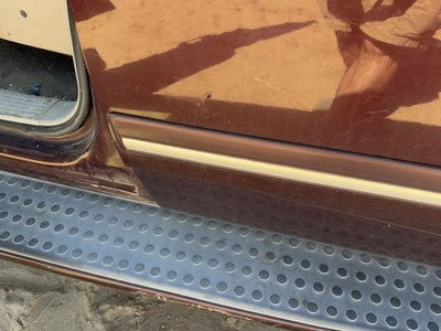 04-05 Durango Driver Left Rear Moulding From Door Back Trim Strip Molten Red Pr8