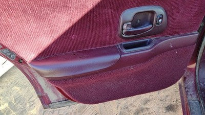 1995-1997 Chevy Lumina Driver Left Rear Door Trim Panel With Switches Back Red