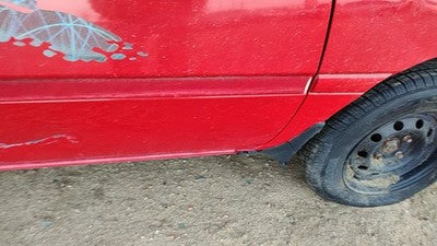1995 Ford Aspire Passenger Right Front Moulding From Door Oem Trim Strip Red