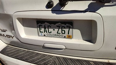 02-09 Gmc Envoy License Plate Trim Surround Panel Tail Trunk Finish White 50U