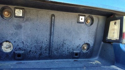 88-97 Cutlass Cierra License Plate Trim Surround Panel Tail Trunk Finish Blue