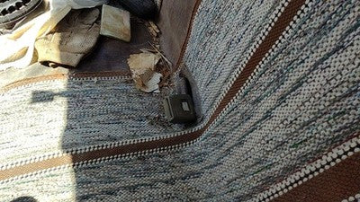 1986 Dodge Ram W150 Driver Left Front Seat Belt Buckle Receiver Oem Blue
