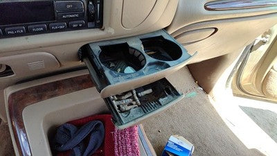 1998 Lincoln Navigator Slide Out Cup Holder Assembly Oem Dash Ash Tray Tan Kx