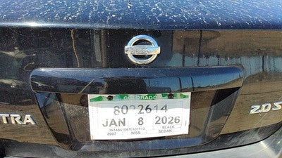 07 Sentra License Plate Trim Surround Panel Oem Tail Trunk Finish Black Kh3