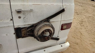 1974 Dodge Van B200 Spare Tire Winch Carrier Mount Bracket Assembly Complete Oem