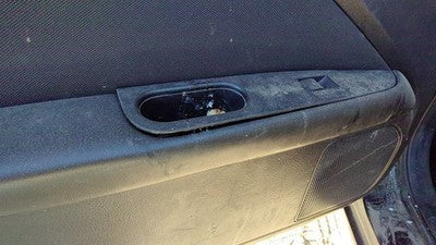 10-12 Fusion Driver Left Rear Door Trim Panel With Switches Back Charcoal Black