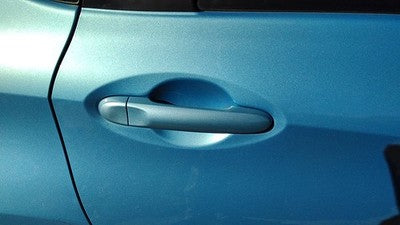 14-19 Nissan Versa Note Passenger Right Rear Outside Door Handle Back Blue Rbe