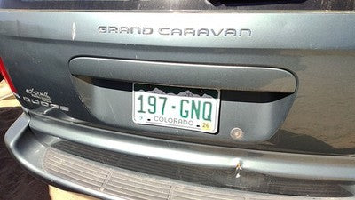 07 Caravan License Plate Trim Surround Panel Oem Tail Trunk Finish Magnesium Ppk