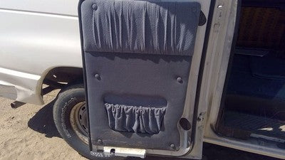 92-97 Ford Van E150 Passenger Right Rear Inside Door Trim Panel Only Back Gray