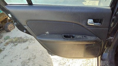 10-12 Fusion Driver Left Rear Door Trim Panel With Switches Back Charcoal Black
