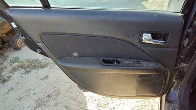 10-12 Fusion Driver Left Rear Door Trim Panel With Switches Back Charcoal Black