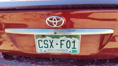 02 Camry License Plate Trim Surround Panel Oem Tail Trunk Finish Salsa Red 3Q3