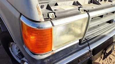 87-91 F250 Pickup Complete Passenger Right Headlight Turn Signal Chrome Trim Oem