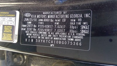 2011 Kia Sorento Complete Wiring Harness Behind Dash Oem 2.4L At Awd