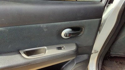 10-11 Versa Driver Left Rear Door Trim Panel With Switches Back Charcoal G