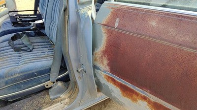 1984 Deville Sedan Lh Driver Left Door Hinge Cover Plastic Trim Blue