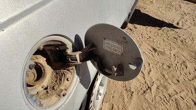 1985 Pontiac Sunbird Fuel Tank Door With Hinge Gas Lid Oem Filler Silver
