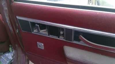 1990 Olds Eighty Eight Passenger Right Rear Inside Door Trim Panel Only Back Red