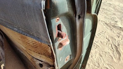 53 Chevy Bel Air 150 Sedan Passenger Right Rear Door Latch With Rods/Cables Back
