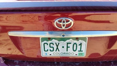 02 Camry License Plate Trim Surround Panel Oem Tail Trunk Finish Salsa Red 3Q3